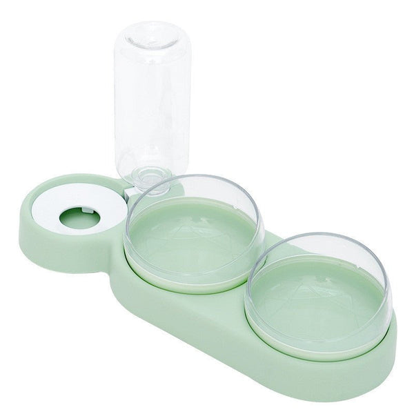 Pet Cat Bowl Automatic Feeder Dog Cat Food Bowl With Water Fountain Double Bowl Drinking Raised Stand - Yahko Merchandise