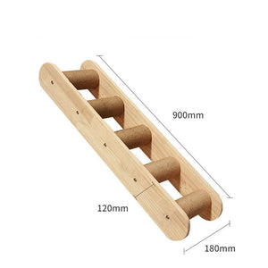 Pet Cat Climbing Frame Wall Type Solid Wood Wall Hanging Platform Ladder Pets Accessories - Yahko Merchandise