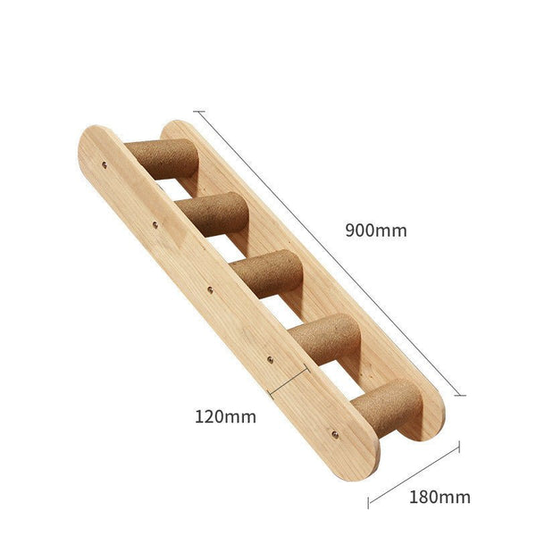 Pet Cat Climbing Frame Wall Type Solid Wood Wall Hanging Platform Ladder Pets Accessories - Yahko Merchandise