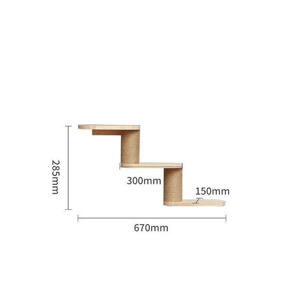 Pet Cat Climbing Frame Wall Type Solid Wood Wall Hanging Platform Ladder Pets Accessories - Yahko Merchandise