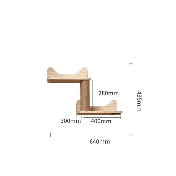 Pet Cat Climbing Frame Wall Type Solid Wood Wall Hanging Platform Ladder Pets Accessories - Yahko Merchandise