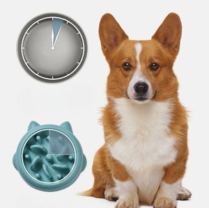 Pet Dog Cat Slow Feeder Bowls Anti Choking Slow Feeder Dish Bowl Home Dog Eating Plate Anti Gulping Bowl Supplies - Yahko Merchandise