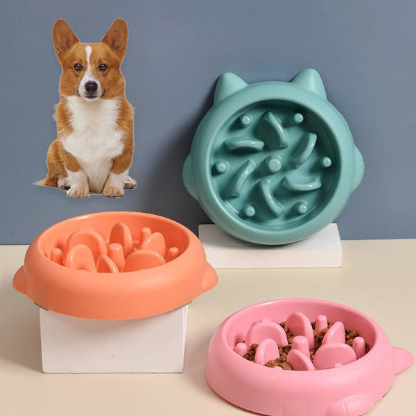 Pet Dog Cat Slow Feeder Bowls Anti Choking Slow Feeder Dish Bowl Home Dog Eating Plate Anti Gulping Bowl Supplies - Yahko Merchandise