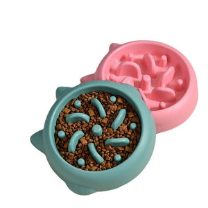 Pet Dog Cat Slow Feeder Bowls Anti Choking Slow Feeder Dish Bowl Home Dog Eating Plate Anti Gulping Bowl Supplies - Yahko Merchandise