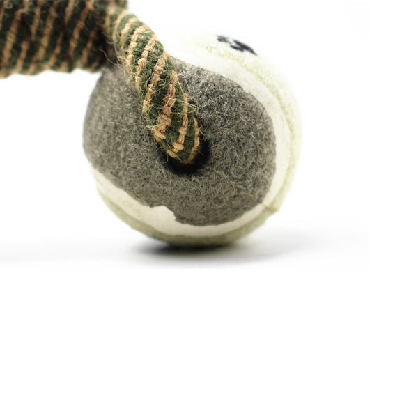 Pet Dumbbell Rope Tennis Ball Chew Toys Teeth Cleaning - Yahko Merchandise