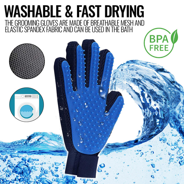Pet Grooming Gloves Dog Brush Mitts Deshedding Hair Removal Massage - Yahko Merchandise