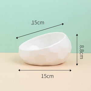 Pet Supplies Bowl Ceramic Cat Bowl Dog Bowl Oblique Mouth - Yahko Merchandise
