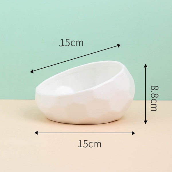 Pet Supplies Bowl Ceramic Cat Bowl Dog Bowl Oblique Mouth - Yahko Merchandise