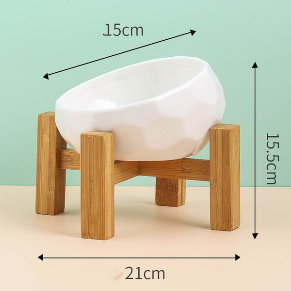 Pet Supplies Bowl Ceramic Cat Bowl Dog Bowl Oblique Mouth - Yahko Merchandise