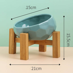 Pet Supplies Bowl Ceramic Cat Bowl Dog Bowl Oblique Mouth - Yahko Merchandise
