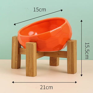 Pet Supplies Bowl Ceramic Cat Bowl Dog Bowl Oblique Mouth - Yahko Merchandise