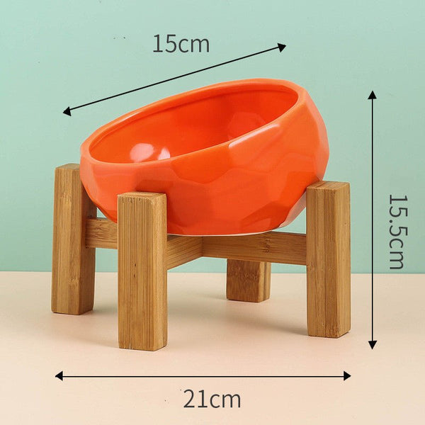 Pet Supplies Bowl Ceramic Cat Bowl Dog Bowl Oblique Mouth - Yahko Merchandise