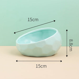 Pet Supplies Bowl Ceramic Cat Bowl Dog Bowl Oblique Mouth - Yahko Merchandise