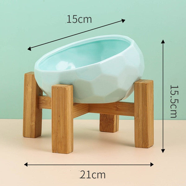 Pet Supplies Bowl Ceramic Cat Bowl Dog Bowl Oblique Mouth - Yahko Merchandise