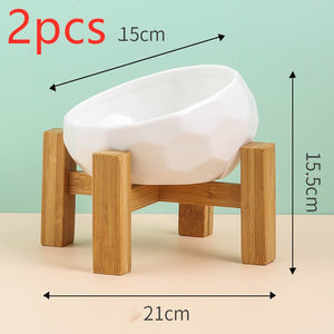 Pet Supplies Bowl Ceramic Cat Bowl Dog Bowl Oblique Mouth - Yahko Merchandise