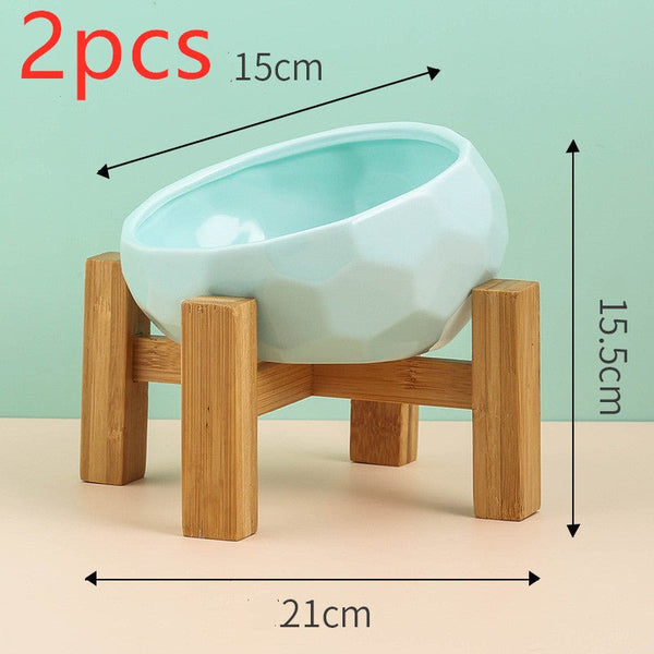 Pet Supplies Bowl Ceramic Cat Bowl Dog Bowl Oblique Mouth - Yahko Merchandise