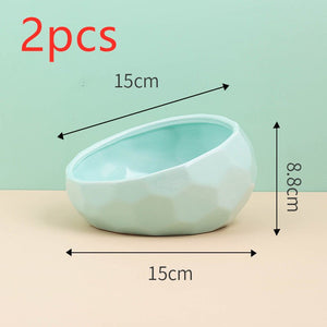 Pet Supplies Bowl Ceramic Cat Bowl Dog Bowl Oblique Mouth - Yahko Merchandise