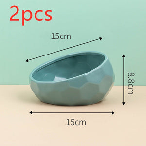 Pet Supplies Bowl Ceramic Cat Bowl Dog Bowl Oblique Mouth - Yahko Merchandise