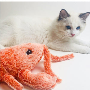 Pet Toys Electric Jumping Shrimp USB Charging Simulation Lobster Funny Cat Plush Pets Toy - Yahko Merchandise
