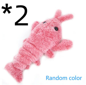 Pet Toys Electric Jumping Shrimp USB Charging Simulation Lobster Funny Cat Plush Pets Toy - Yahko Merchandise