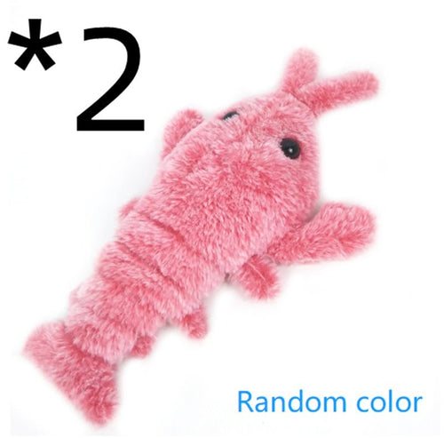 Pet Toys Electric Jumping Shrimp USB Charging Simulation Lobster Funny Cat Plush Pets Toy - Yahko Merchandise