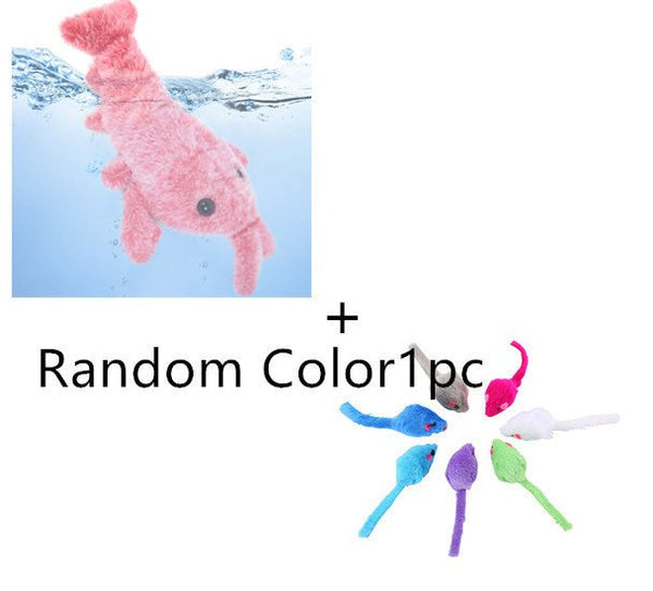 Pet Toys Electric Jumping Shrimp USB Charging Simulation Lobster Funny Cat Plush Pets Toy - Yahko Merchandise