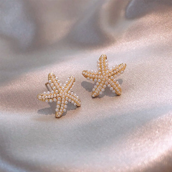 Pineapple Starfish Pearl Earrings - Yahko Merchandise