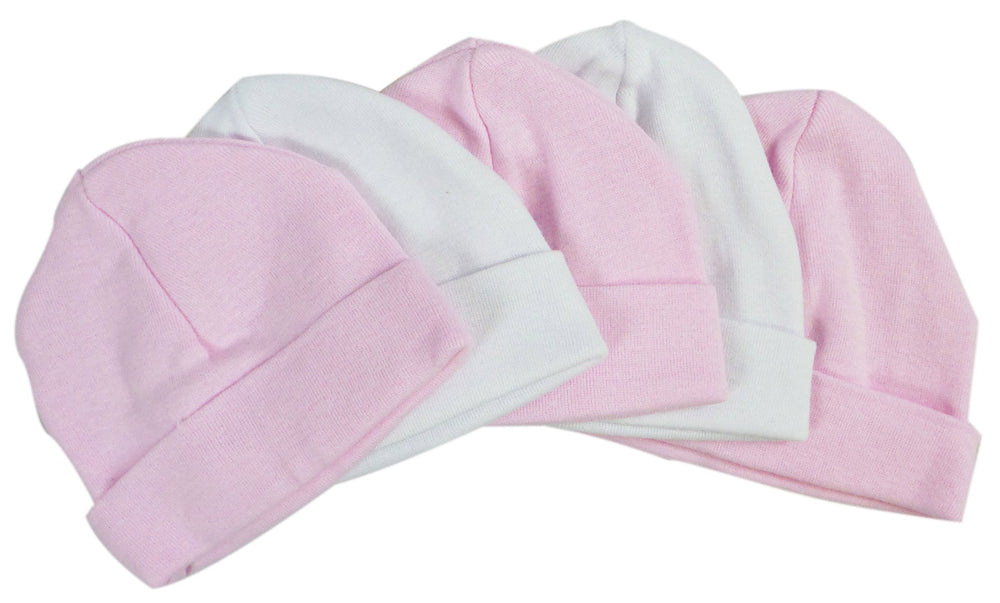 Pink & White Baby Caps (Pack of 5) - Yahko Merchandise