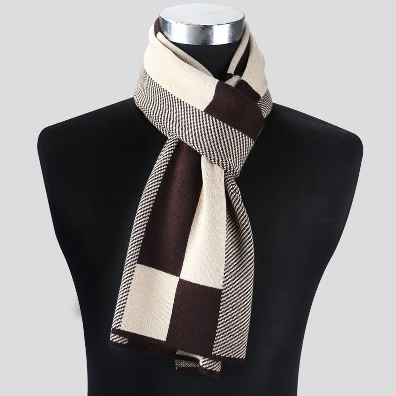 Plaid men scarf knitted scarf - Yahko Merchandise