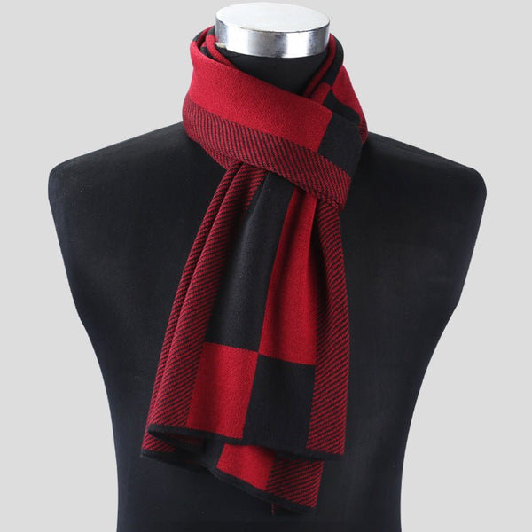 Plaid men scarf knitted scarf - Yahko Merchandise