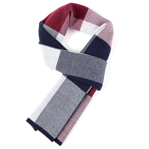 Plaid men scarf knitted scarf - Yahko Merchandise