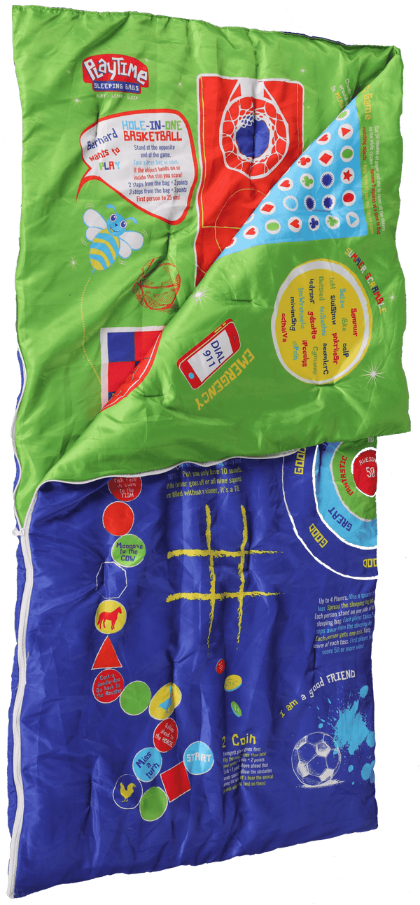 Playtime Reversible Slumber Bag. Over 35 Fun Interactive Games! - Yahko Merchandise