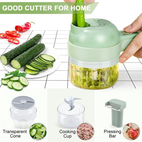 Portable Handheld 4 in 1 Electric Vegetable Slicer - Yahko Merchandise