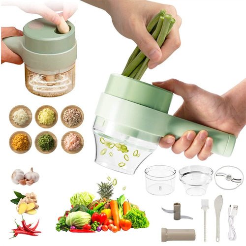 Portable Handheld 4 in 1 Electric Vegetable Slicer - Yahko Merchandise