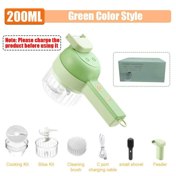 Portable Handheld 4 in 1 Electric Vegetable Slicer - Yahko Merchandise
