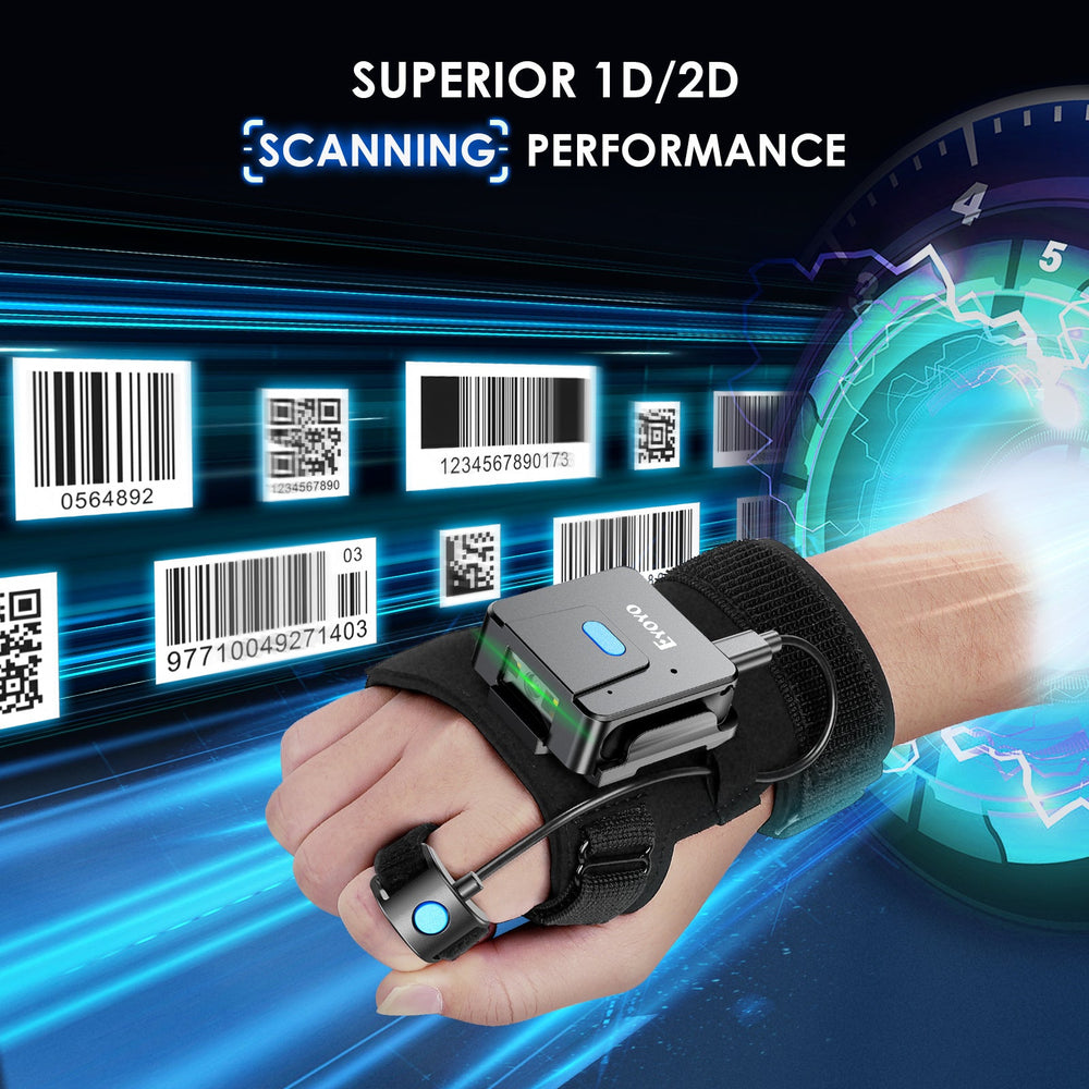 Portable Two - dimensional Wrist Barcode Scanner Gloves Bluetooth Scanner - Yahko Merchandise
