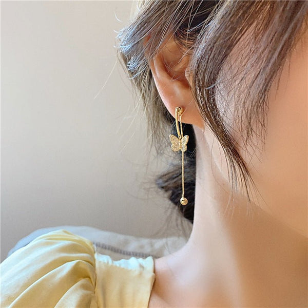 Premium sense tassel earrings butterfly earrings - Yahko Merchandise