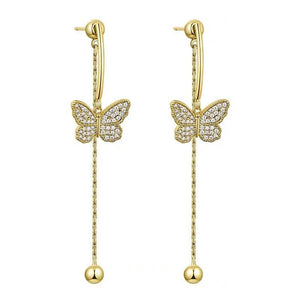 Premium sense tassel earrings butterfly earrings - Yahko Merchandise