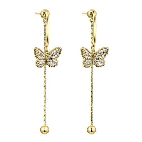 Premium sense tassel earrings butterfly earrings - Yahko Merchandise