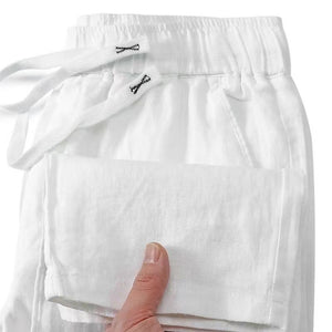 Pure Linen Breathable Chinese Style Elastic Waist New Trousers Li Gao - Yahko Merchandise