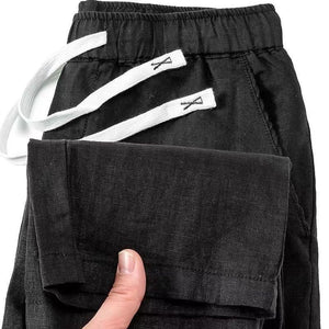 Pure Linen Breathable Chinese Style Elastic Waist New Trousers Li Gao - Yahko Merchandise