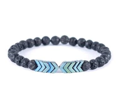 Purple Arrow Men and Women Natural Stone Bracelet Volcanic Stone Magnet Bracelet - Yahko Merchandise
