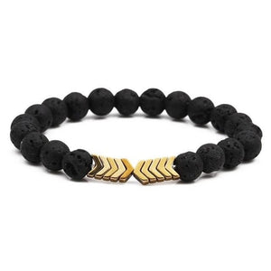 Purple Arrow Men and Women Natural Stone Bracelet Volcanic Stone Magnet Bracelet - Yahko Merchandise
