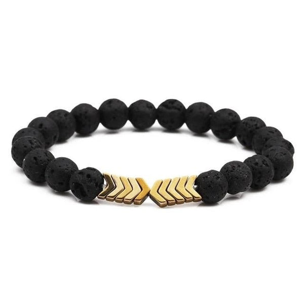 Purple Arrow Men and Women Natural Stone Bracelet Volcanic Stone Magnet Bracelet - Yahko Merchandise