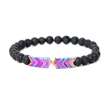 Purple Arrow Men and Women Natural Stone Bracelet Volcanic Stone Magnet Bracelet - Yahko Merchandise