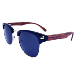 Real Walnut Wood Club Style Sunglasses With Bamboo Case, Polarized - Yahko Merchandise