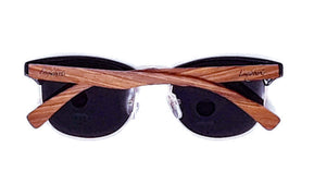 Real Walnut Wood Club Style Sunglasses With Bamboo Case, Polarized - Yahko Merchandise