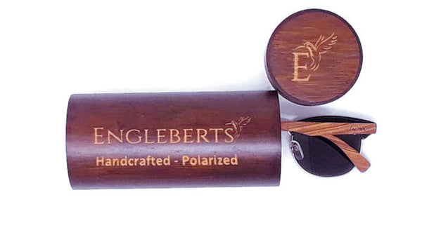 Real Walnut Wood Club Style Sunglasses With Bamboo Case, Polarized - Yahko Merchandise