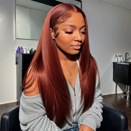 Red Brown 33color Huamn Hair Wig 134HD Transparent Lace - Yahko Merchandise