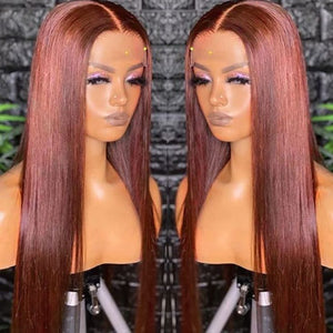 Red Brown 33color Huamn Hair Wig 134HD Transparent Lace - Yahko Merchandise